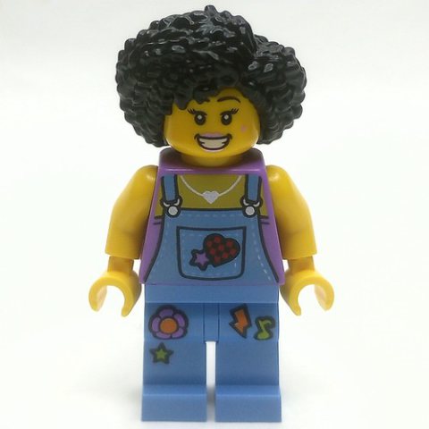 Minifigurka LEGO Street Musician, Medium Blue Overalls