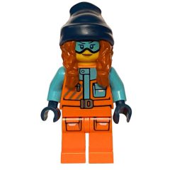 Minifigurka LEGO Arctic Explorer, Tina Tarantula, Orange Suit, Dark Blue Beanie Hat with Hair