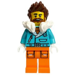 Minifigurka LEGO Arctic Explorer, Captain Nautilus, Medium Azure Jacket, Orange Legs, White Fur Collar