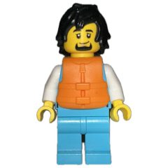 Minifigurka LEGO Ocean Explorer, Medium Azure Suit, Orange Life Vest