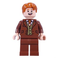Minifigurka LEGO Fred Weasley in Reddish Brown Suit, Dark Orange Tie