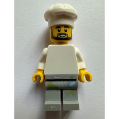 Minifigurka LEGO Chef - White Torso, Light Gray Legs, Paint Spots