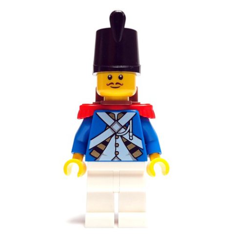 Minifigurka LEGO Soldier (Bluecoat) - Backpack, Red Epaulette, Black Moustache