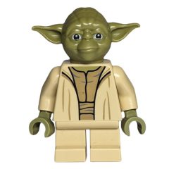 Minifigurka LEGO Yoda, Olive Green Head, Dark Tan Undershirt, Thin Creases