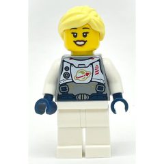 Minifigurka LEGO Astronaut, Female, Flat Silver Torso, White Legs, Bright Light Yellow Hair