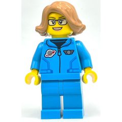 Minifigurka LEGO Astronaut, Female, Dark Azure Jump Suit, Medium Nougat Hair