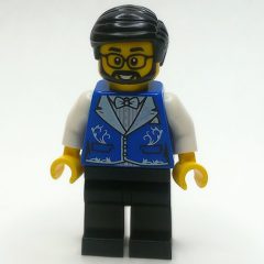 Minifigurka LEGO Blue Torso, Black Legs, Black Hair