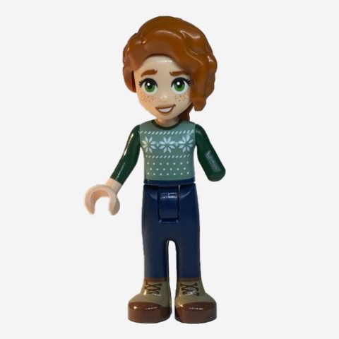 Minifigurka LEGO Autumn - Sand Green Sweater, Dark Blue Pants