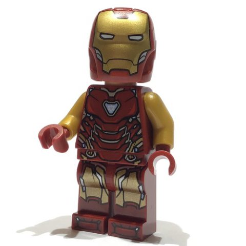 Minifigurka LEGO Iron Man Mark 85 Armor, Pearl Gold Arms, Angular Helmet