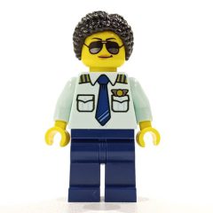 Minifigurka LEGO Pilot, Black Hair and Sunglasses