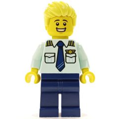 Minifigurka LEGO Pilot, Bright Light Yellow Hair