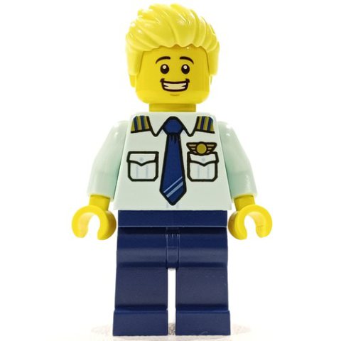 Minifigurka LEGO Pilot, Bright Light Yellow Hair