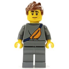 Minifigurka LEGO Man, Dark Bluish Gray Tracksuit, Fanny Pack