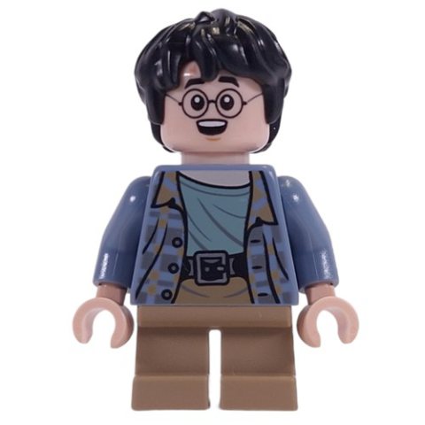 Minifigurka LEGO Harry Potter, Sand Blue Shirt, Short Dark Tan Legs, Excited