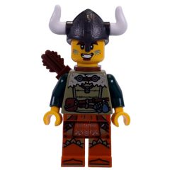 Minifigurka LEGO Viking, Olive Green Shirt, Helmet with Horns, Quiver