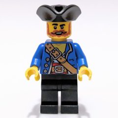 Minifigurka LEGO Pirate - Blue Jacket, Black Legs, Black Tricorne