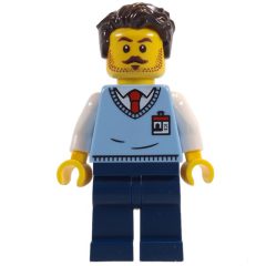 Minifigurka LEGO Museum Employee, Dark Brown Hair