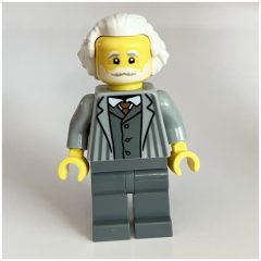 Minifigurka LEGO Passenger, Light Bluish Grey Torso, Dark Bluish Grey Legs, White Hair
