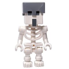 Minifigurka LEGO Skeleton, Flat Silver Helmet, Villager Head