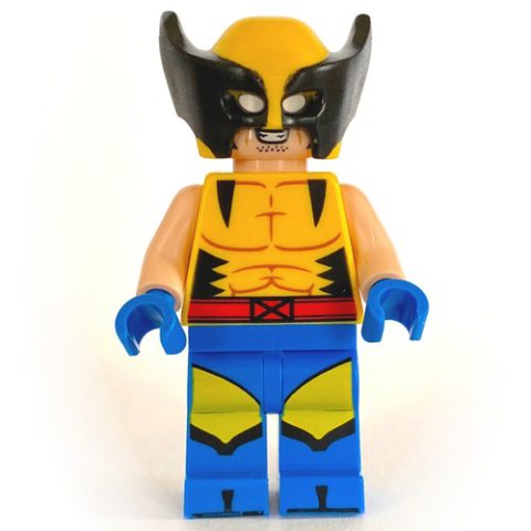 Minifigurka LEGO Wolverine, Mask, Yellow X-Men Suit, Plain Arms