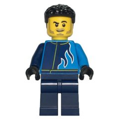 Minifigurka LEGO Race Driver, Dark Blue and Dark Azure Racing Suit