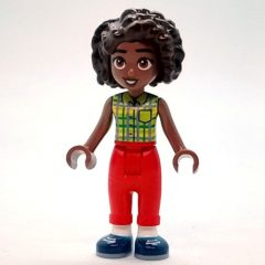 Minifigurka LEGO Aliya - Lime and Bright Green Tartan Shirt, Red Pants