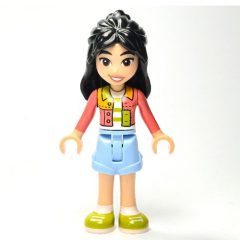 Minifigurka LEGO Liann - Lime and Coral Shirt, Bright Light Blue Shorts