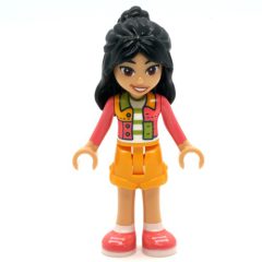 Minifigurka LEGO Liann - Lime and Coral Shirt, Bright Light Orange Shorts