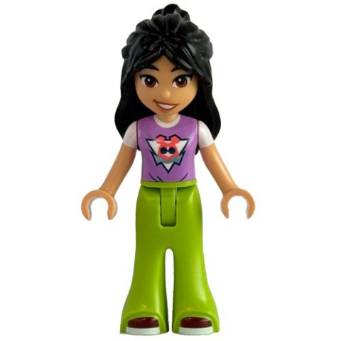 Minifigurka LEGO Liann - Medium Lavender Top, Lime Pants, Smile