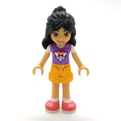 Minifigurka LEGO Liann - Medium Lavender Top, Bright Ligt Orange Shorts