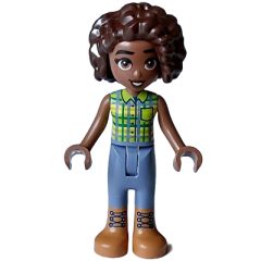Minifigurka LEGO Aliya - Lime and Bright Green Tartan Shirt, Sand Blue Pants