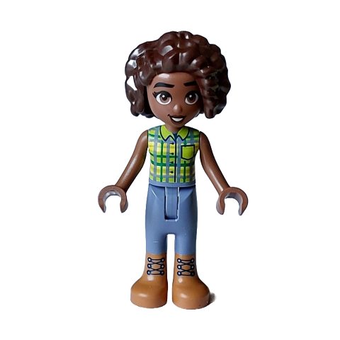 Minifigurka LEGO Aliya - Lime and Bright Green Tartan Shirt, Sand Blue Pants