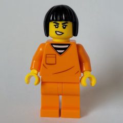 Minifigurka LEGO Criminal, Orange Suit, Black Hair