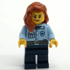 Minifigurka LEGO Police Officer - Bright Light Blue Torso, Dark Blue Legs, Dark Orange Hair