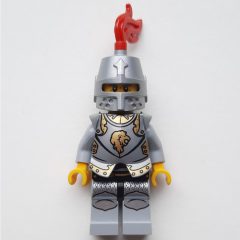 Minifigurka LEGO Lion Knight, Armour, Helmet with Red Plume (Pearl Light Gray)