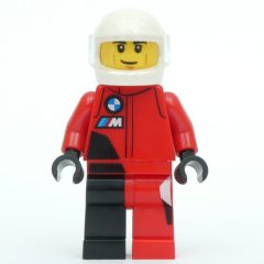 Minifigurka LEGO Race Driver - Red Racing Suit, White Helmet