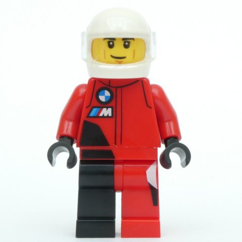 Minifigurka LEGO Race Driver - Red Racing Suit, White Helmet