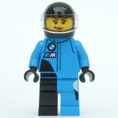 Minifigurka LEGO Race Driver - Dark Azure Racing Suit, Black Helmet