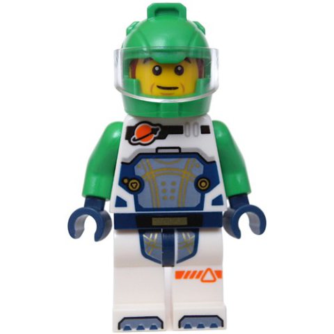 Minifigurka LEGO Astronaut, White Spacesuit, Bright Green Helmet, Reddish Brown Sideburns