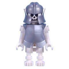 Minifigurka LEGO Skeleton, Standard Face, Bent Arms, Vertical Hand Clips, 78132 Torso, Armor