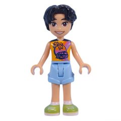 Minifigurka LEGO Niko - Bright Light Orange Shirt, Bright Light Blue Shorts