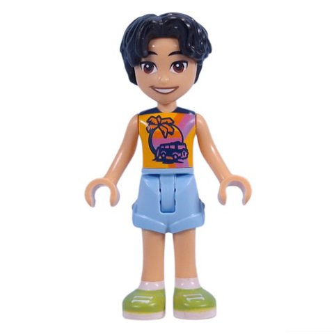 Minifigurka LEGO Niko - Bright Light Orange Shirt, Bright Light Blue Shorts