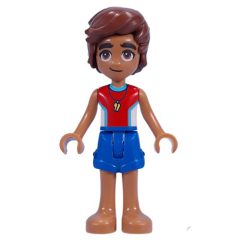 Minifigurka LEGO Leo - Red Shirt, Blue Shorts