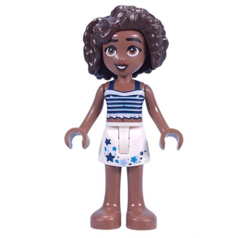 Minifigurka LEGO Aliya - White/Dark Blue Top, White Skirt