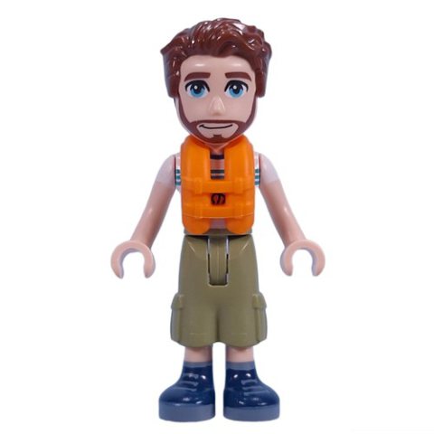 Minifigurka LEGO Jonathan - Adventure Camp, Olive Green Pants, Life Vest