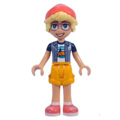 Minifigurka LEGO Olly - Adventure Camp, Bright Light Orange Shorts, Coral Beanie