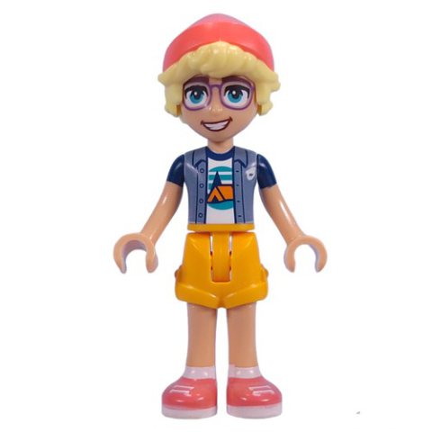 Minifigurka LEGO Olly - Adventure Camp, Bright Light Orange Shorts, Coral Beanie
