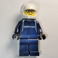 Minifigurka LEGO Race Driver - Dark Blue Suit, Aston Martin, White Helmet