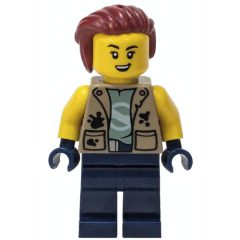 Minifigurka LEGO Mechanic, Iris Icicle, Dark Tan Jacket, Dark Blue Legs, Dark Red Hair