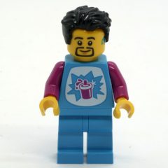 Minifigurka LEGO Man, Dark Azure Trancksuit, Black Hair and Goatee